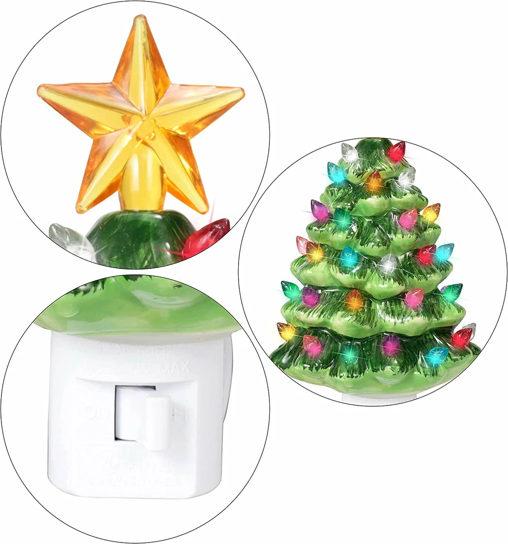 Joiedomi Ceramic Christmas Tree Night Light All Holiday Decor 3 Joiedomi Ceramic Christmas Tree Night Light All Holiday Decor