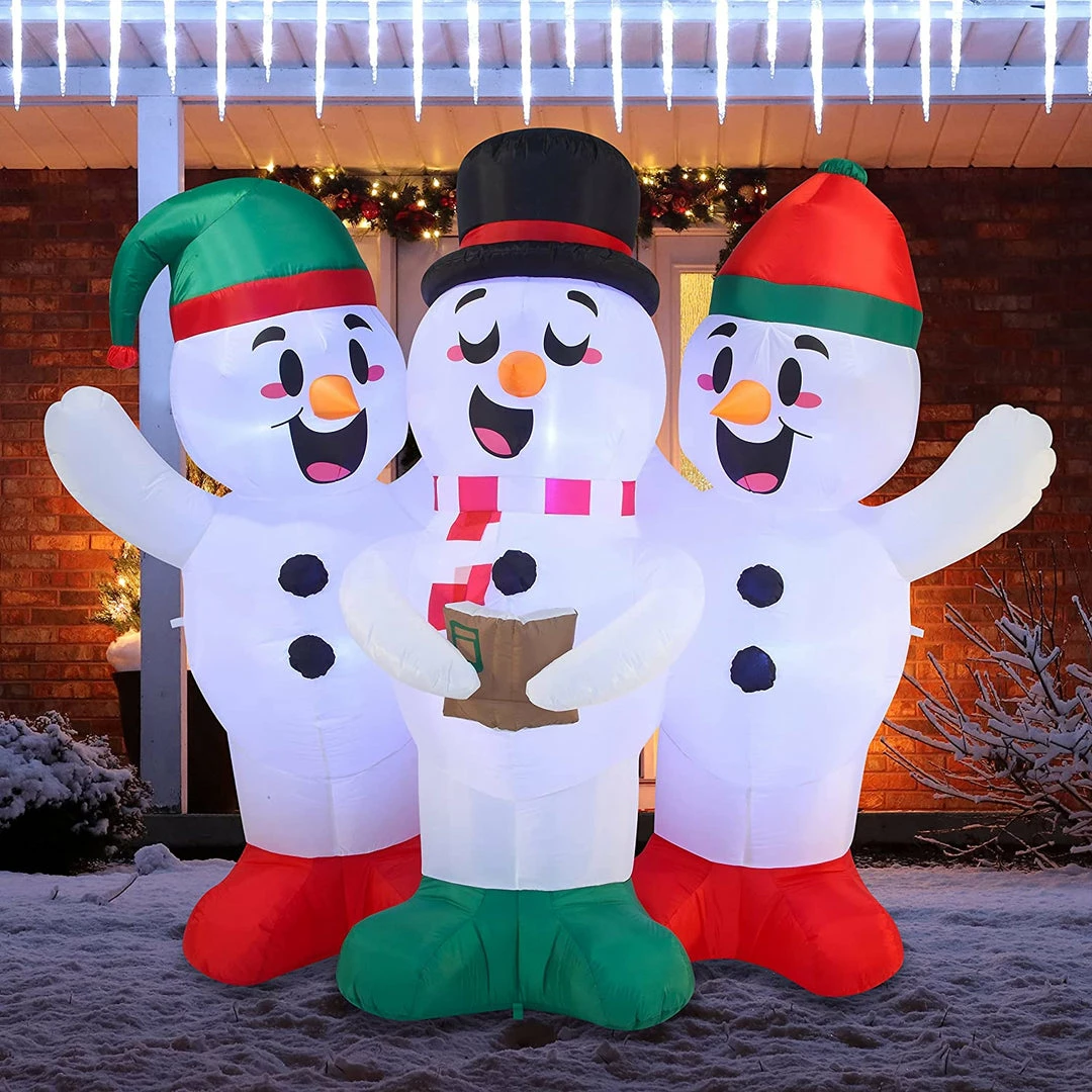 Joiedomi 6 FT Tall Inflatable Three Snowmen Caroling Inflatables 1 Joiedomi 6 FT Tall Inflatable Three Snowmen Caroling Inflatables