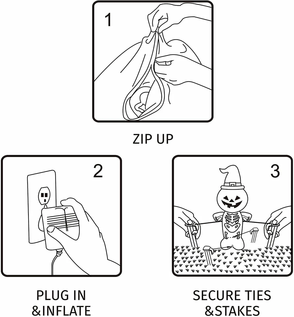 Joiedomi Inflatables Large Pumpkin Skeleton Inflatable (6 Ft) 4 Joiedomi Inflatables Large Pumpkin Skeleton Inflatable (6 Ft)