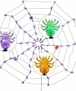 Joiedomi All Holiday Decor 2 Pack Halloween Spider Web Lights With 3 Lighted Spiders 10 Joiedomi All Holiday Decor 2 Pack Halloween Spider Web Lights With 3 Lighted Spiders