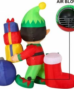 Joiedomi 6 Ft Tall Inflatable Elf Holding Gifts All Holiday Decor 11 Joiedomi 6 Ft Tall Inflatable Elf Holding Gifts All Holiday Decor