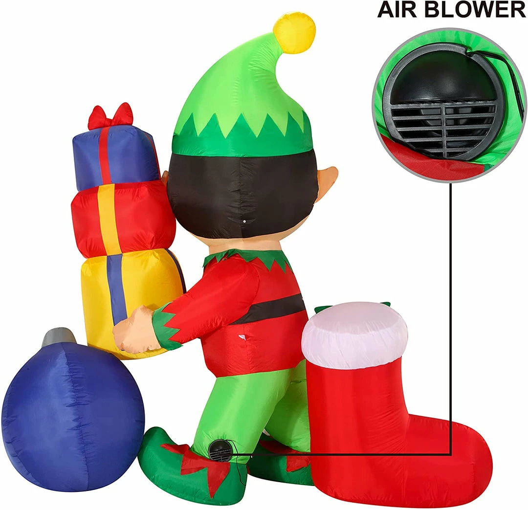 Joiedomi 6 Ft Tall Inflatable Elf Holding Gifts All Holiday Decor 5 Joiedomi 6 Ft Tall Inflatable Elf Holding Gifts All Holiday Decor