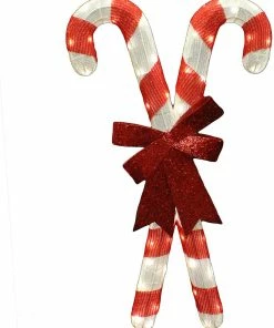 Joiedomi 2.78ft Tinsel Candy Canes LED Yard Light