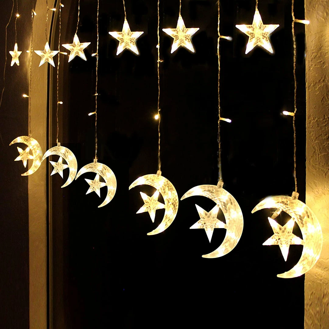 Joiedomi 138 LED 12 Curtain Stars Moon String Light 5 Joiedomi 138 LED 12 Curtain Stars Moon String Light