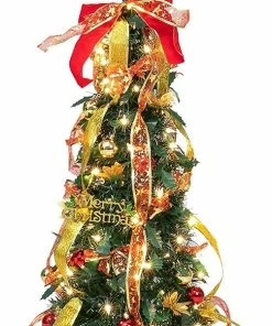 Joiedomi All Holiday Decor Prelit Pull Up Xmas Tree With Accessories, 3.3 Ft