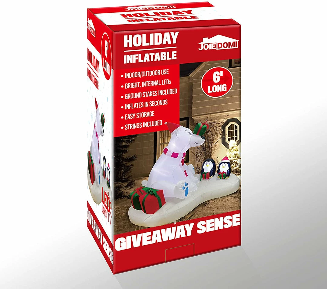 Joiedomi Inflatables Large Polar Bear Giveaway Gifts Inflatable (6 Ft) 7 Joiedomi Inflatables Large Polar Bear Giveaway Gifts Inflatable (6 Ft)