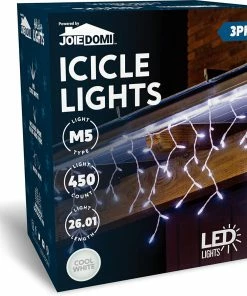 Joiedomi 3Γ150 LED Christmas Icicle Lights Cool White