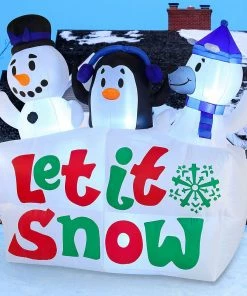 Joiedomi 6 FT Christmas Tall Inflatable Let-It-Snow Sign