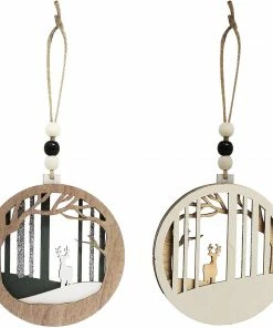 Joiedomi 6 Pcs Wooden Christmas Hanging Ornaments All Holiday Decor