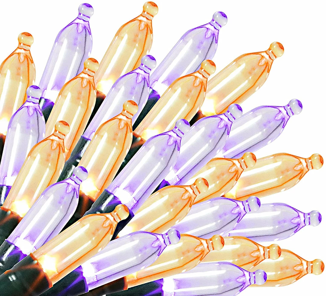 Joiedomi 17.3 FT Battery Powered Orange & Purple Wire String Lights 1 Joiedomi 17.3 FT Battery Powered Orange & Purple Wire String Lights