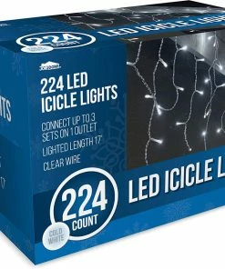 Joiedomi 224 LED Christmas Lights Icicle Lights, Pure White