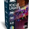 Joiedomi 150 LED Christmas Icicle Lights Multicolor String Lights