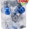 Joiedomi All Holiday Decor 24Pcs Blue Plastic Clear Ball Ornaments With Filling