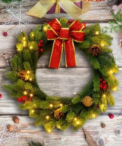 Joiedomi All Holiday Decor 20" Christmas Wreath With Bow 9 Joiedomi All Holiday Decor 20