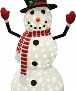 Joiedomi 6ft Tinsel Collapsible Snowman LED Yard Light