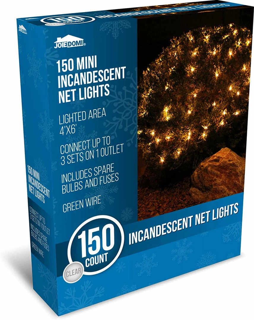 Joiedomi All Holiday Decor 150 Incandescent Christmas Lights Net Lights, Warm White 5 Joiedomi All Holiday Decor 150 Incandescent Christmas Lights Net Lights, Warm White