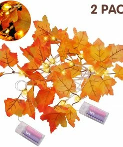 Joiedomi Jumbo Maple Leaves String Lights (2 Pack) All Holiday Decor