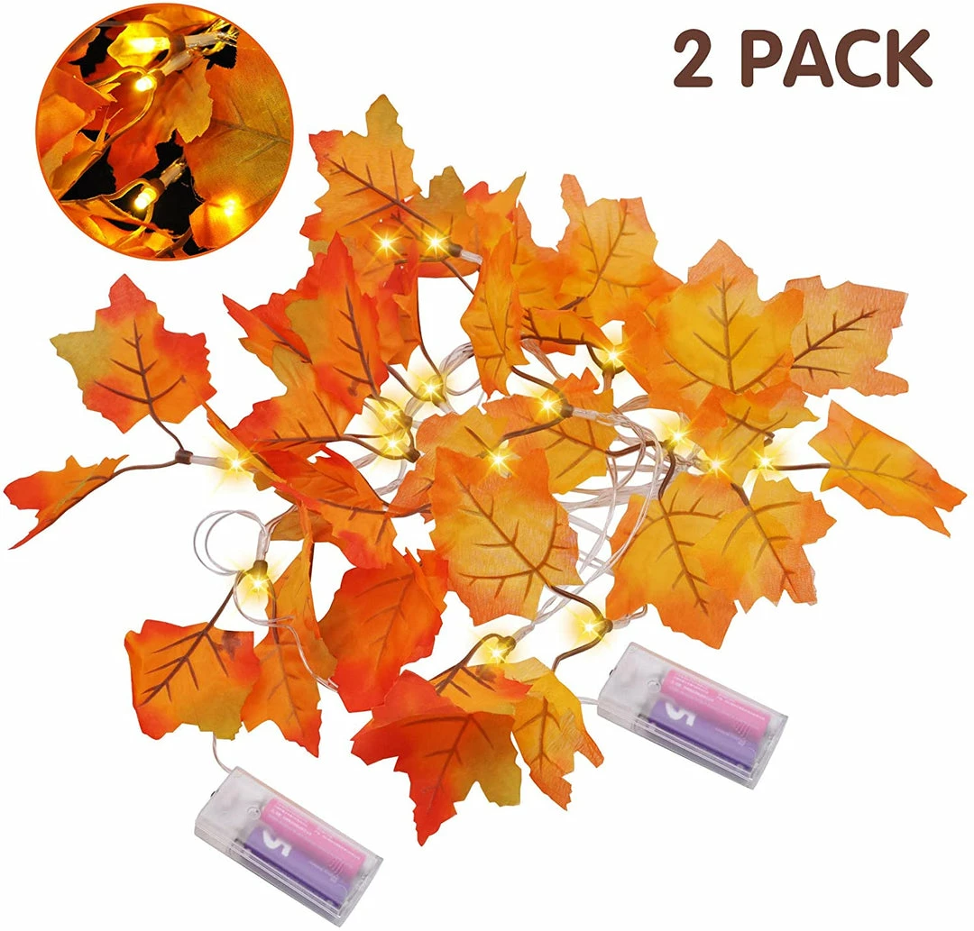 Joiedomi Jumbo Maple Leaves String Lights (2 Pack) All Holiday Decor 2 Joiedomi Jumbo Maple Leaves String Lights (2 Pack) All Holiday Decor