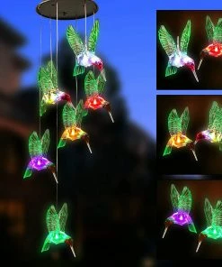 Joiedomi 2 Solar Hummingbird Wind Chimes