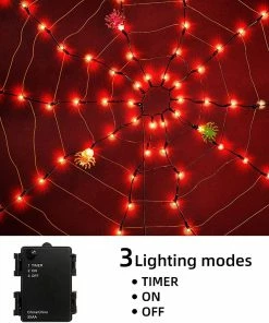 Joiedomi All Holiday Decor 2 Pack Halloween Spider Web Lights With 3 Lighted Spiders 11 Joiedomi All Holiday Decor 2 Pack Halloween Spider Web Lights With 3 Lighted Spiders