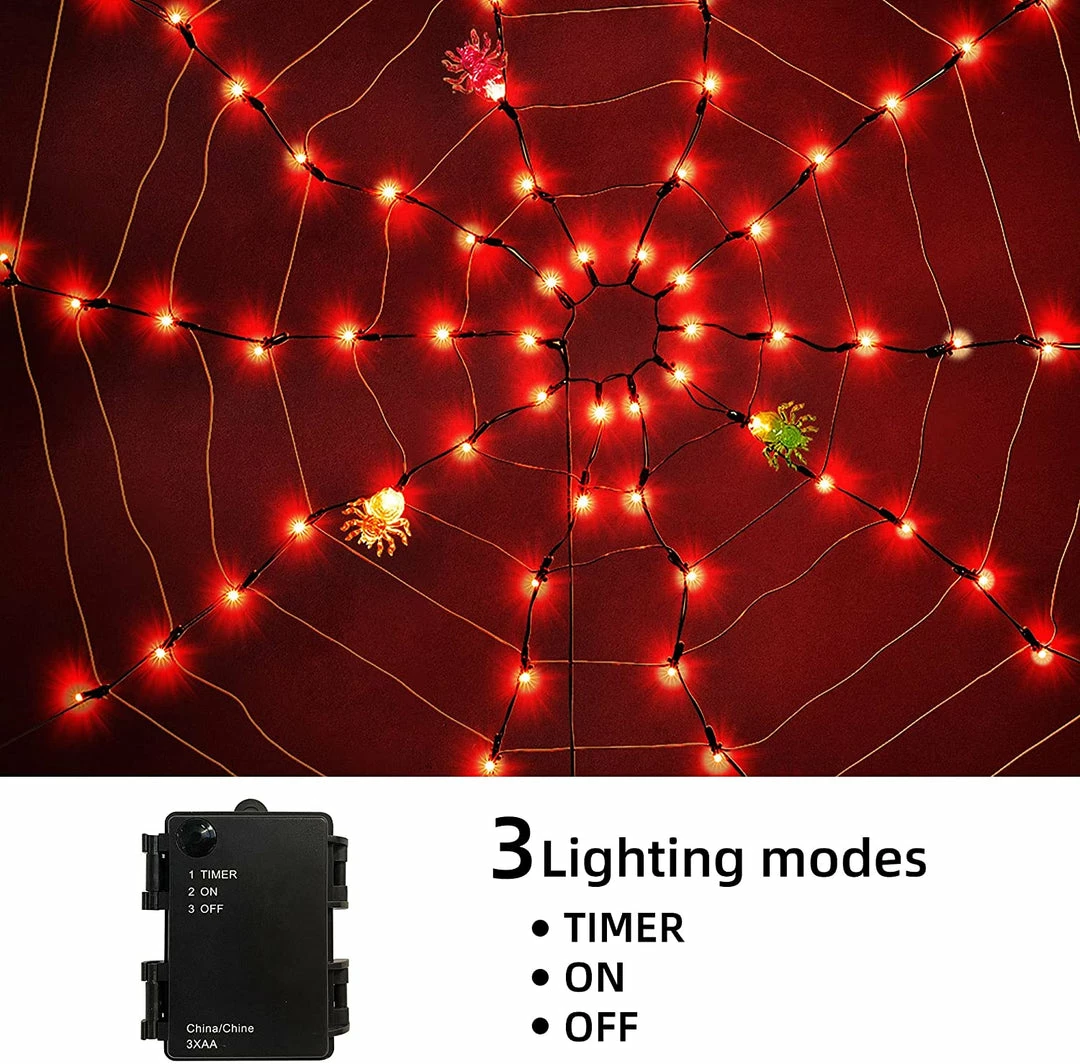 Joiedomi All Holiday Decor 2 Pack Halloween Spider Web Lights With 3 Lighted Spiders 4 Joiedomi All Holiday Decor 2 Pack Halloween Spider Web Lights With 3 Lighted Spiders