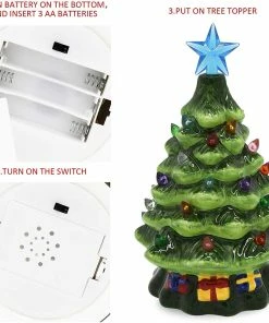 Joiedomi 7¡± Ceramic Christmas Trees, 2 Sets All Holiday Decor