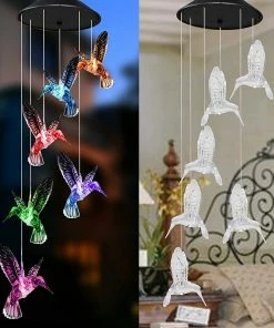 Joiedomi All Holiday Decor 2 Solar White Hummingbird Wind Chimes 9 Joiedomi All Holiday Decor 2 Solar White Hummingbird Wind Chimes