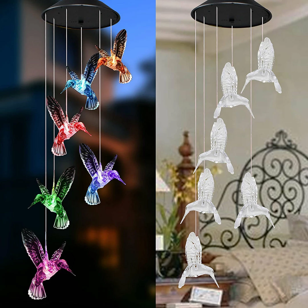 Joiedomi All Holiday Decor 2 Solar White Hummingbird Wind Chimes 4 Joiedomi All Holiday Decor 2 Solar White Hummingbird Wind Chimes