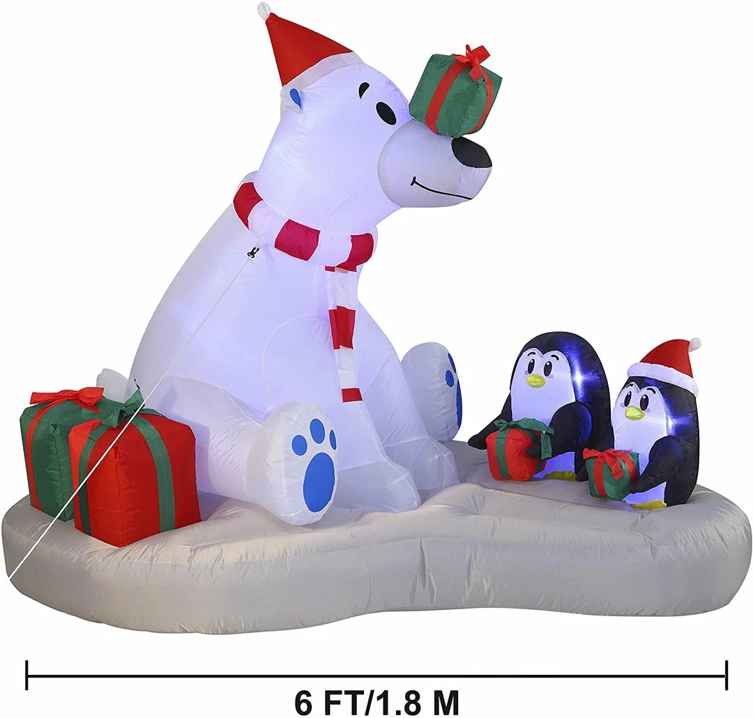 Joiedomi Inflatables Large Polar Bear Giveaway Gifts Inflatable (6 Ft) 6 Joiedomi Inflatables Large Polar Bear Giveaway Gifts Inflatable (6 Ft)