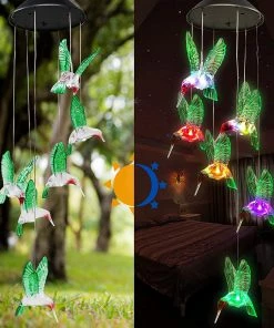 Joiedomi 2 Solar Hummingbird Wind Chimes