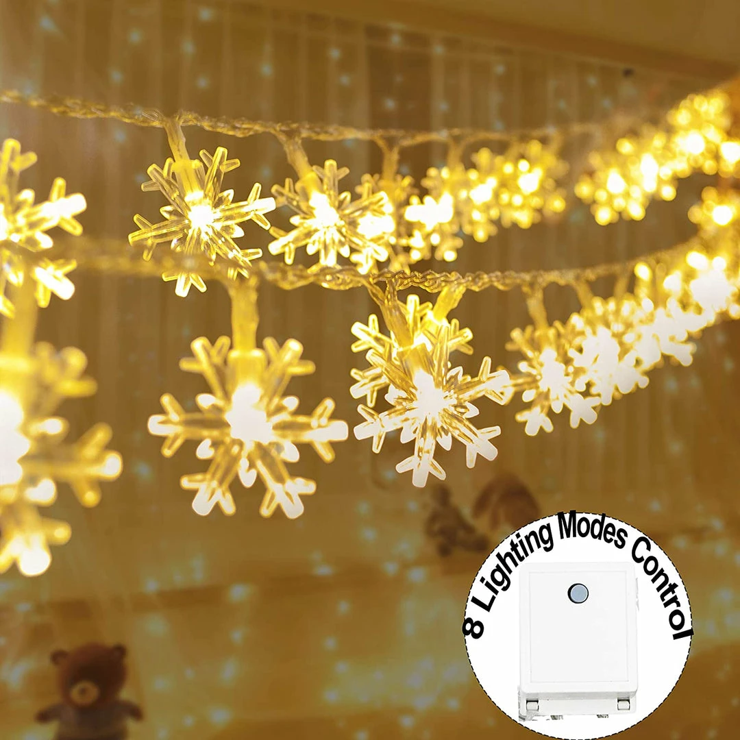 Joiedomi 100 LED Christmas Lights Snowflake String Lights 1 Joiedomi 100 LED Christmas Lights Snowflake String Lights