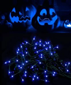 Joiedomi All Holiday Decor 108.6 Ft 300-Count Blue LED 8 Modes Green Wire Light Set