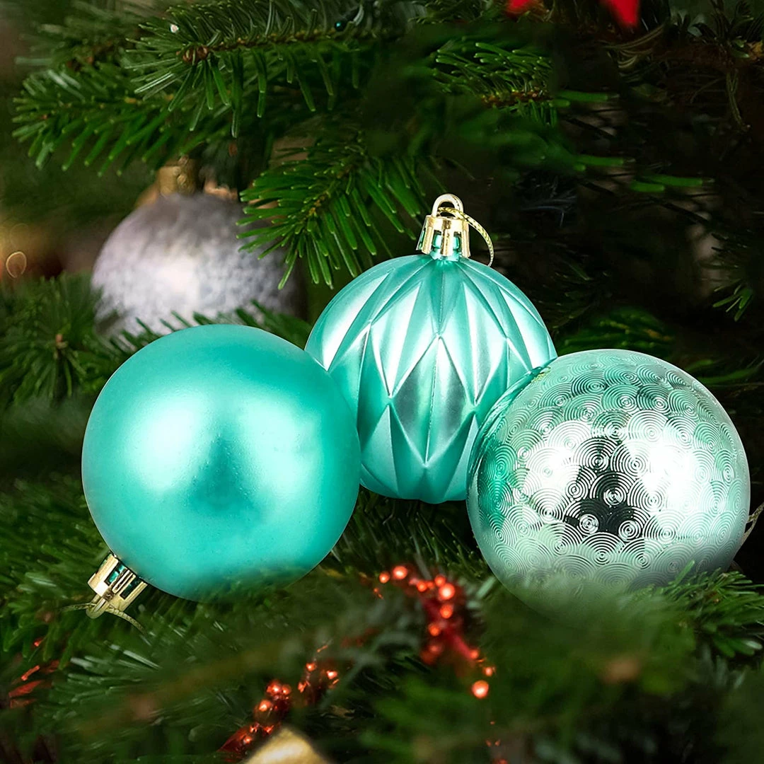 Joiedomi 2.36" Teal Christmas Ball Ornaments 24Pcs All Holiday Decor 7 Joiedomi 2.36" Teal Christmas Ball Ornaments 24Pcs All Holiday Decor
