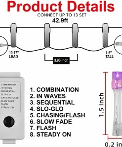 Joiedomi 42.9 FT Orange & Purple LED Light Set 11 Joiedomi 42.9 FT Orange & Purple LED Light Set