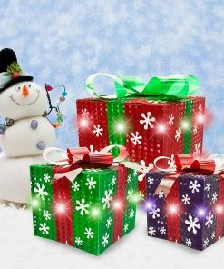 Joiedomi All Holiday Decor Christmas Light Boxes Decor (Snowflakes)