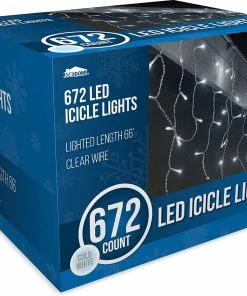 Joiedomi 672 LED Christmas Icicle Lights, White