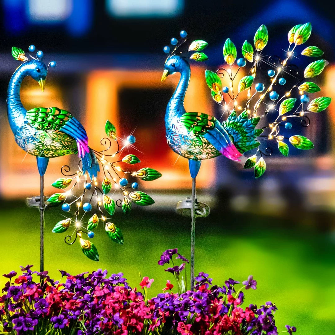Joiedomi 2Pcs. Solar Pathway Lights Peacock Shaped Lawn Decor 5 Joiedomi 2Pcs. Solar Pathway Lights Peacock Shaped Lawn Decor