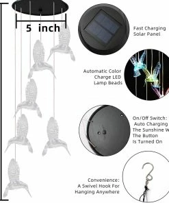 Joiedomi All Holiday Decor 2 Solar White Hummingbird Wind Chimes 11 Joiedomi All Holiday Decor 2 Solar White Hummingbird Wind Chimes