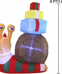 Joiedomi Large Cute Snail With A Stack Of Gifts Inflatable (6 Ft) Inflatables 12 Joiedomi Large Cute Snail With A Stack Of Gifts Inflatable (6 Ft) Inflatables
