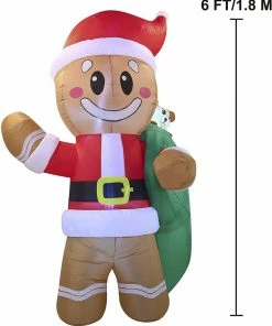 Joiedomi Inflatables Large Santa Helper Gingerbread Man Inflatable (6 Ft) 9 Joiedomi Inflatables Large Santa Helper Gingerbread Man Inflatable (6 Ft)