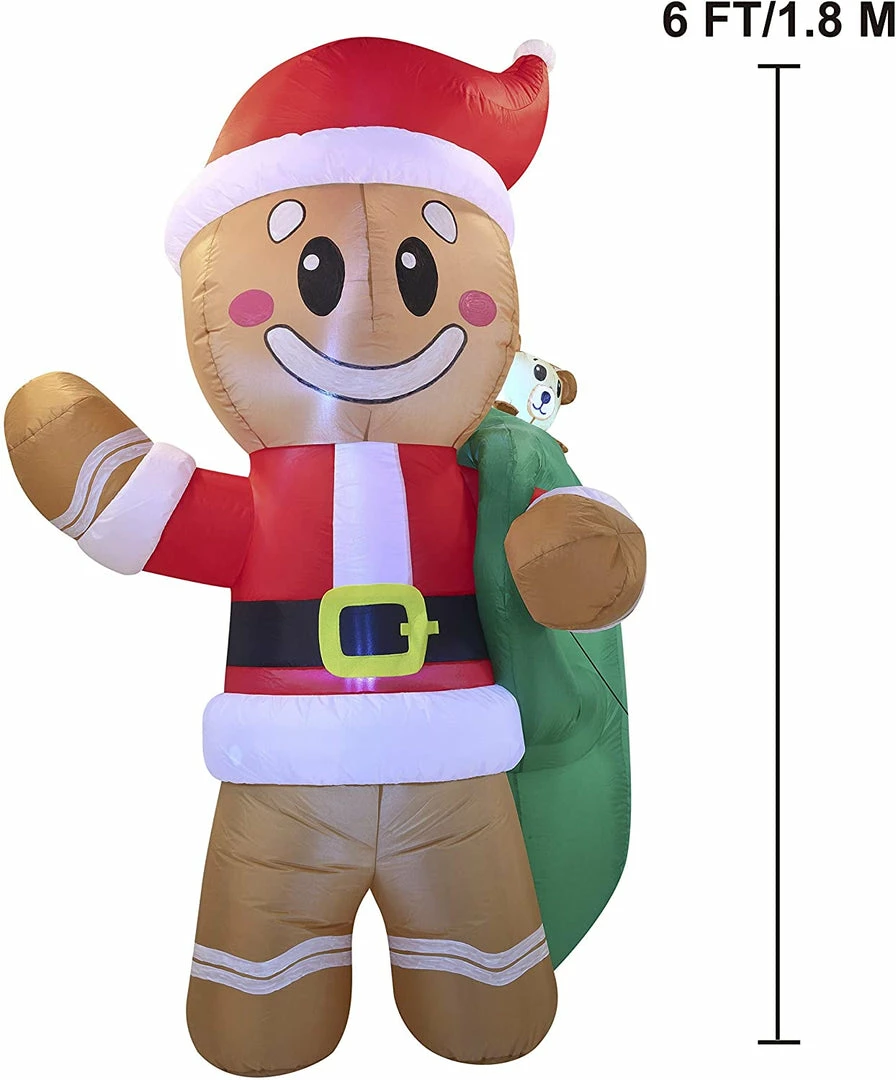 Joiedomi Inflatables Large Santa Helper Gingerbread Man Inflatable (6 Ft) 5 Joiedomi Inflatables Large Santa Helper Gingerbread Man Inflatable (6 Ft)