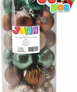 Joiedomi All Holiday Decor 6CM Christmas Ornaments Assorted Design Green & Gold 30 Pcs