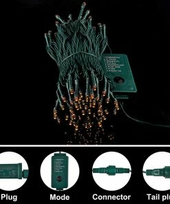 Joiedomi 42.9 Ft 100-Count Orange LED 8 Modes Green Wire Light Set All Holiday Decor 8 Joiedomi 42.9 Ft 100-Count Orange LED 8 Modes Green Wire Light Set All Holiday Decor