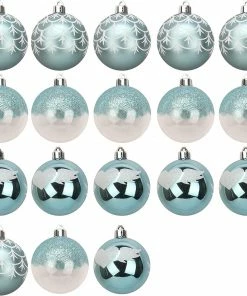 Joiedomi 6CM Christmas Ornaments With Gradient Baby Blue, 18 Pcs All Holiday Decor