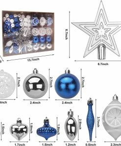 Joiedomi All Holiday Decor 70 Pcs Christmas Ornaments With Heart Blue, Silver, & White 7 Joiedomi All Holiday Decor 70 Pcs Christmas Ornaments With Heart Blue, Silver, & White