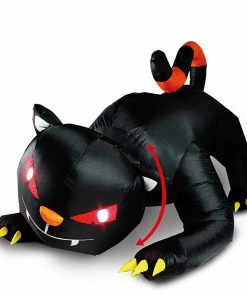 Joiedomi Halloween Animated Red Eye Witch's Cat Inflatable (6 Ft)