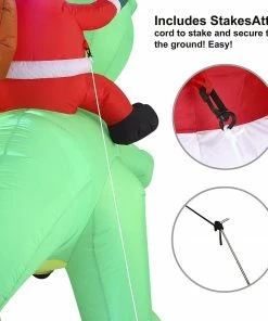 Joiedomi Inflatables Large Santa Ride On Dinosaur Inflatable (6 Ft) 9 Joiedomi Inflatables Large Santa Ride On Dinosaur Inflatable (6 Ft)