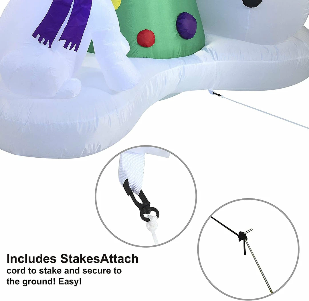 Joiedomi Large Snowman With Christmas Tree Inflatable (6 Ft) 3 Joiedomi Large Snowman With Christmas Tree Inflatable (6 Ft)