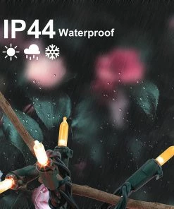 Joiedomi 52.5 FT 200 Count Christmas Orange Green Wire String Lights