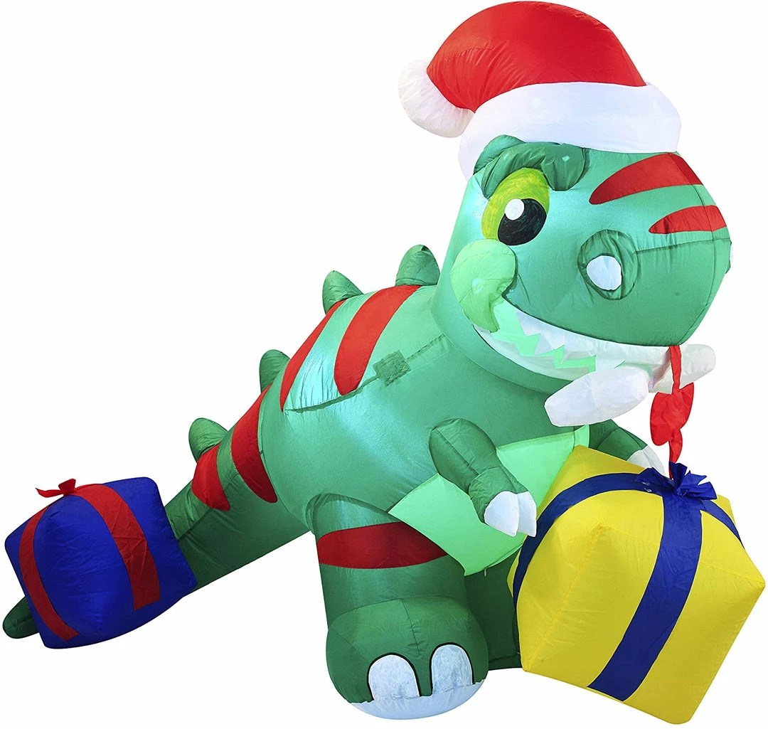 Joiedomi Christmas Large Dinosaur Inflatable (6 Ft) Inflatables 2 Joiedomi Christmas Large Dinosaur Inflatable (6 Ft) Inflatables
